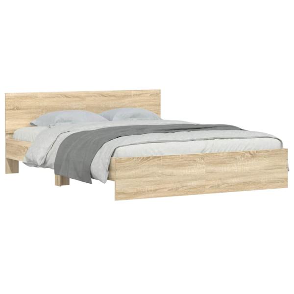 Bettgestell mit Kopfteil Sonoma-Eiche 140x190 cm