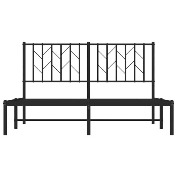 Bettgestell mit Kopfteil Metall Schwarz 140x190 cm