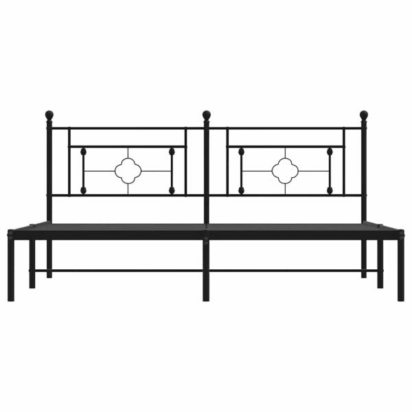 Bettgestell mit Kopfteil Metall Schwarz 183x213 cm