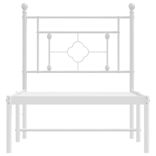 Metallbett ohne Matratze mit Kopfteil Weiß 75x190 cm