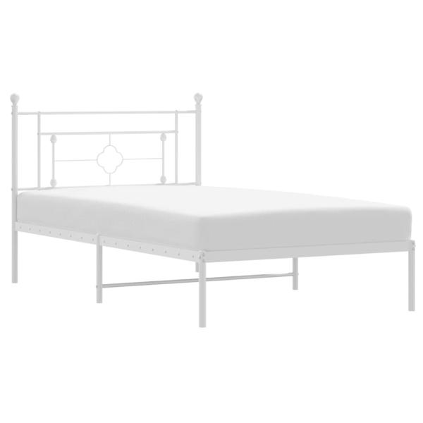 Bettgestell mit Kopfteil Metall Wei? 107x203 cm