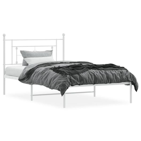Bettgestell mit Kopfteil Metall Wei? 107x203 cm