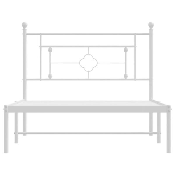 Bettgestell mit Kopfteil Metall Wei? 107x203 cm