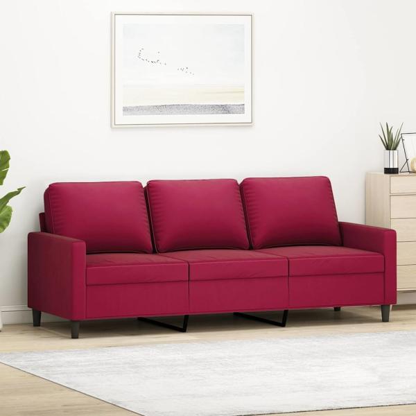 ARDEBO.de - 3-Sitzer-Sofa Weinrot 180 cm Samt