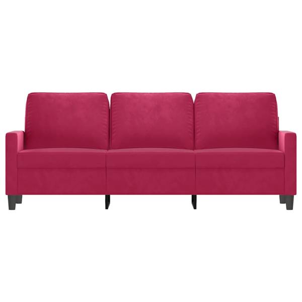 3-Sitzer-Sofa Weinrot 180 cm Samt