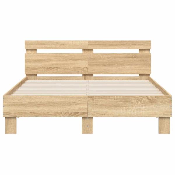 Bettgestell mit Kopfteil Sonoma-Eiche 120x190 cm Holzwerkstoff