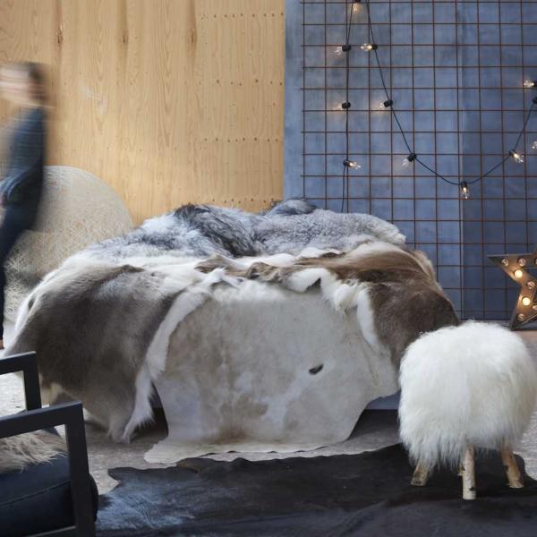 ARDEBO.de - Teppich Echtes Rindsleder Braun und Weiß 180x220 cm