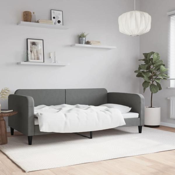 ARDEBO.de - Tagesbett Dunkelgrau 100x190 cm Stoff