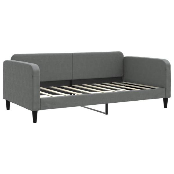 Tagesbett Dunkelgrau 100x190 cm Stoff