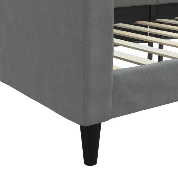 Tagesbett Dunkelgrau 100x190 cm Stoff