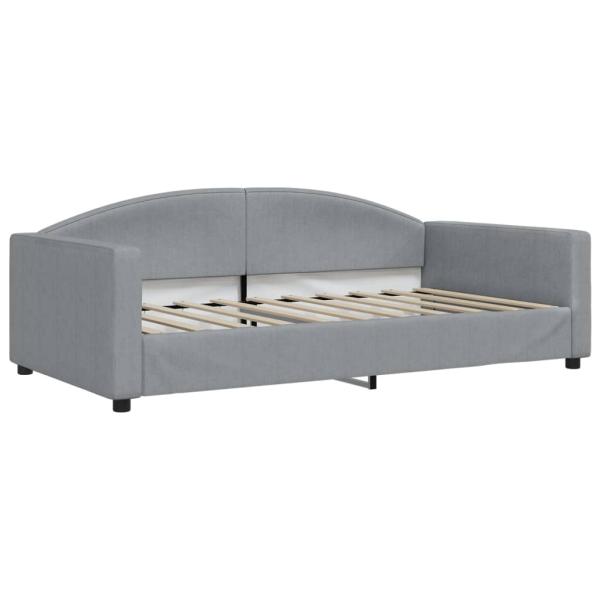 Tagesbett Hellgrau 100x190 cm Stoff