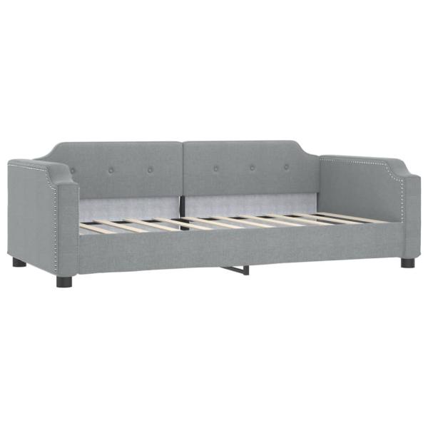 Tagesbett Hellgrau 100x190 cm Stoff