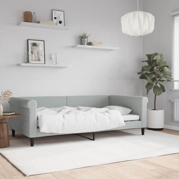 ARDEBO.de - Tagesbett Hellgrau 100x190 cm Samt