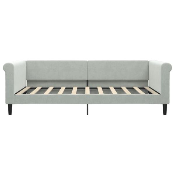Tagesbett Hellgrau 100x190 cm Samt