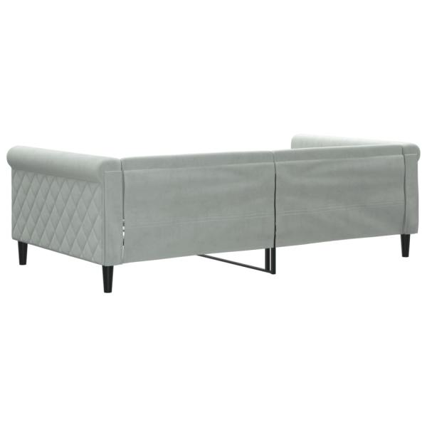 Tagesbett Hellgrau 100x190 cm Samt