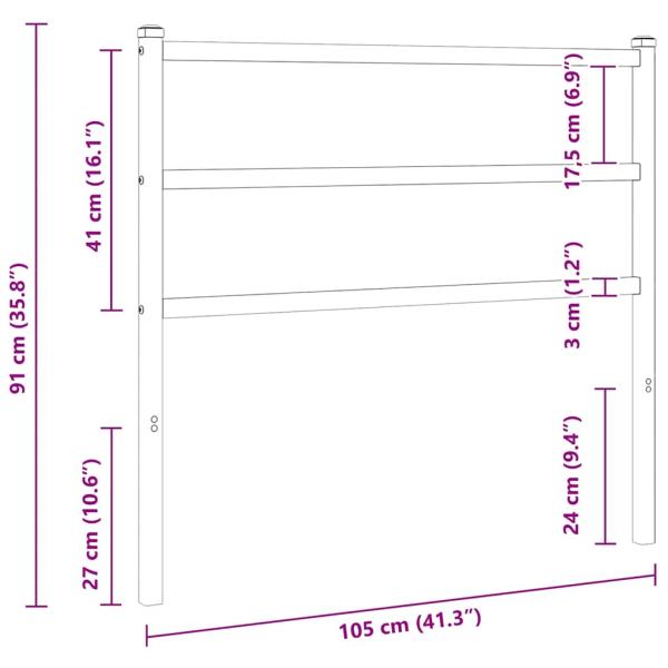 Ersatz-Kopfteil Metall Schwarz 100 cm