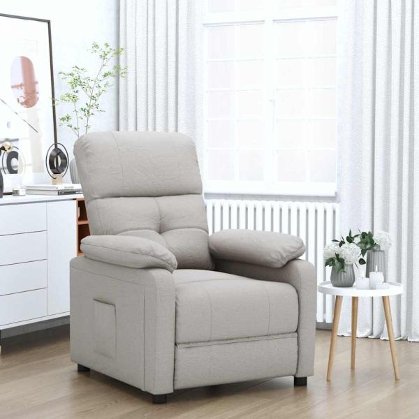 ARDEBO.de - Relaxsessel Taupe Stoff
