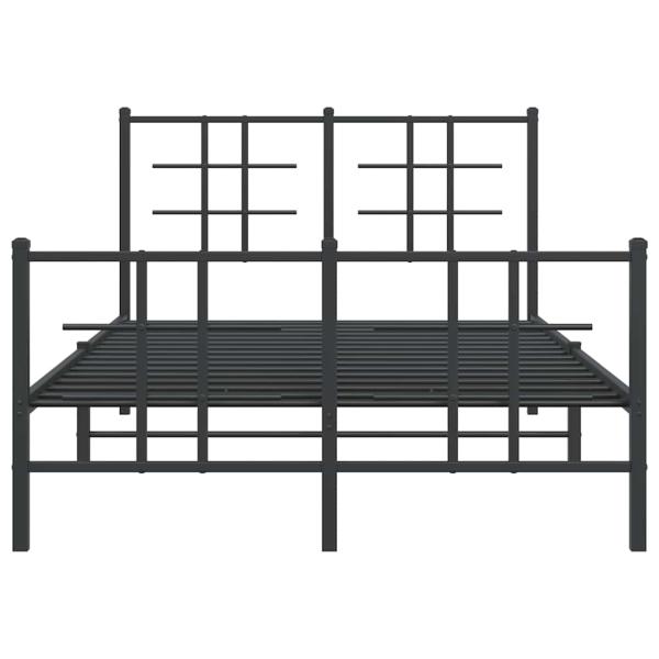 Bettgestell mit Kopf- und Fußteil Metall Schwarz 120x190 cm