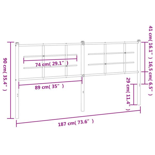 Ersatz-Kopfteil Metall Schwarz 180 cm