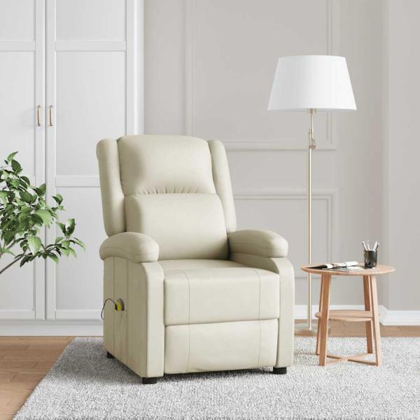 ARDEBO.de - Massagesessel Cremeweiß Kunstleder