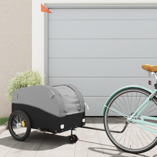 ARDEBO.de - Fahrradanhänger Schwarz und Grau 45 kg Eisen