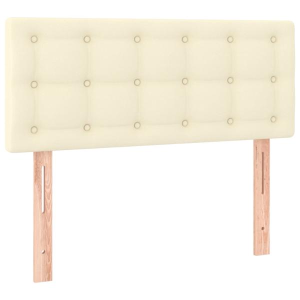 Boxspringbett mit Matratze Creme 90x190 cm Kunstleder