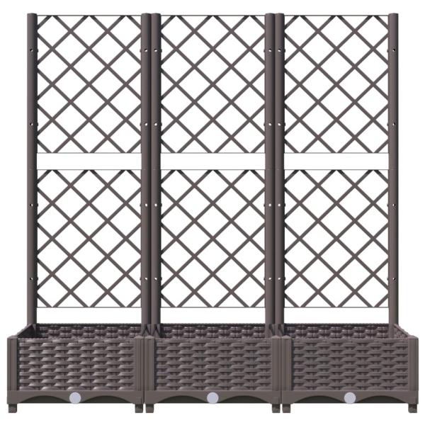 Garten-Pflanzgefäß mit Spalier Braun 120 x 40 x 121,5 cm PP
