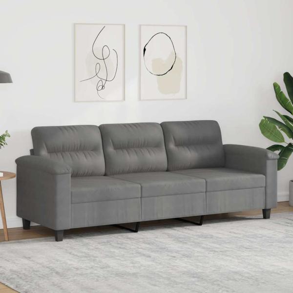 ARDEBO.de - 3-Sitzer-Sofa Dunkelgrau 180 cm Mikrofasergewebe