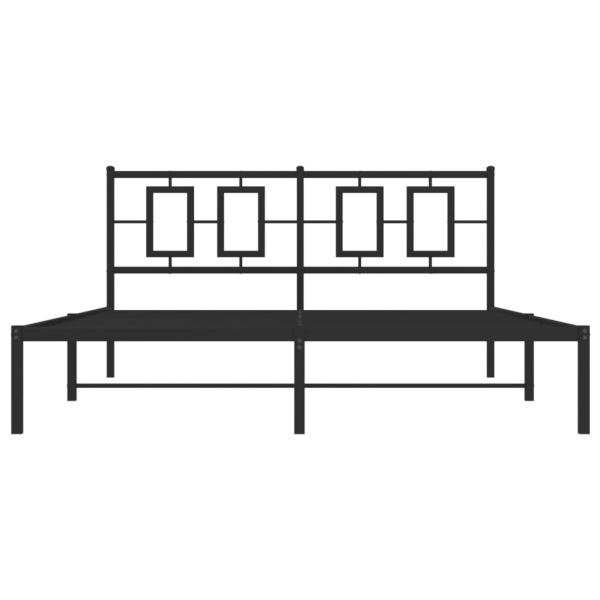 Bettgestell mit Kopfteil Metall Schwarz 150x200 cm