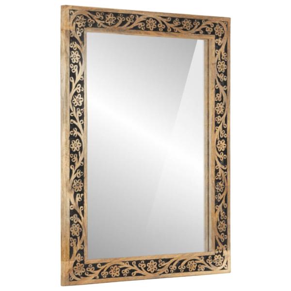 ARDEBO.de - Badspiegel 50x70x2,5 cm Massivholz Mango und Glas