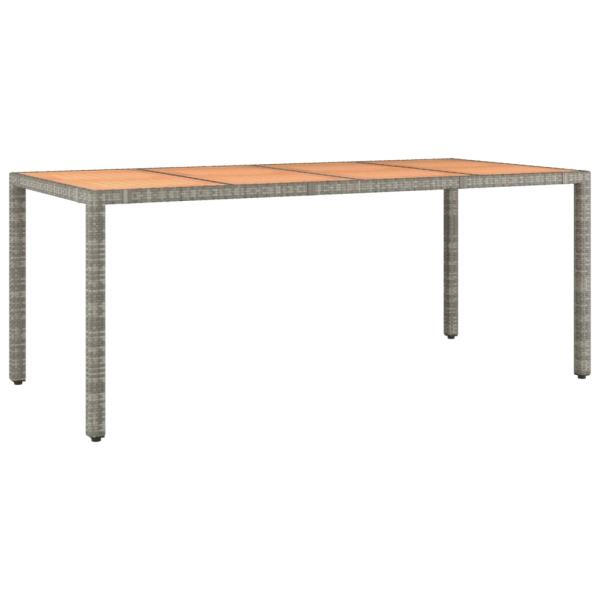 Gartentisch mit Holzplatte Grau Poly Rattan & Massivholz Akazie