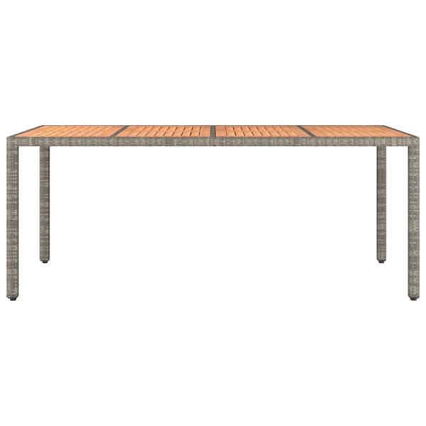 Gartentisch mit Holzplatte Grau Poly Rattan & Massivholz Akazie