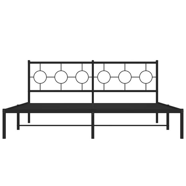Bettgestell mit Kopfteil Metall Schwarz 183x213 cm