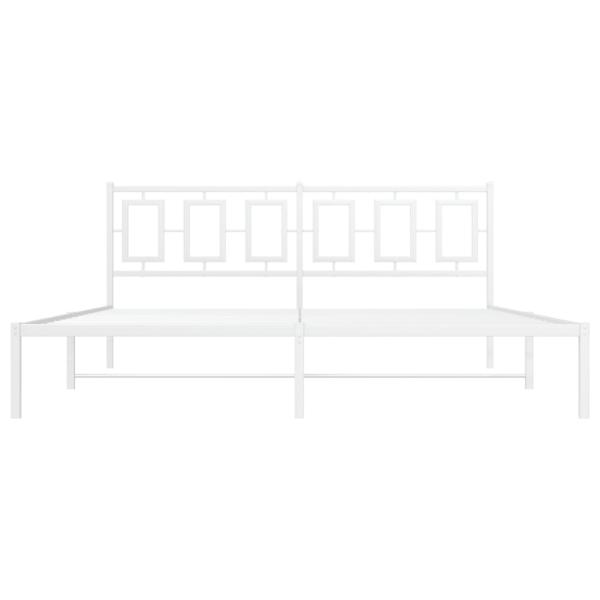 Bettgestell mit Kopfteil Metall Weiß 183x213 cm