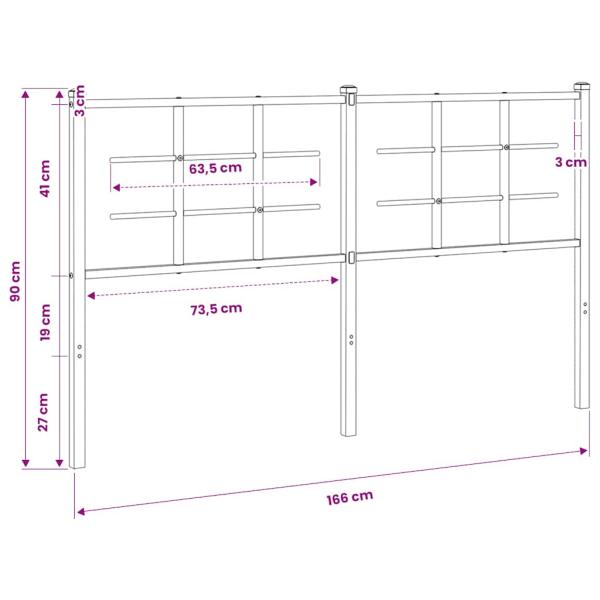 Ersatz-Kopfteil Metall Weiß 160 cm