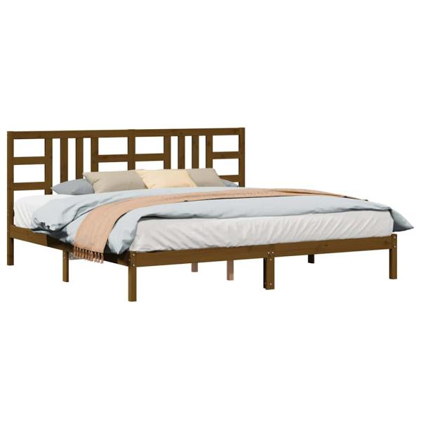 Massivholzbett Honigbraun 200x200 cm