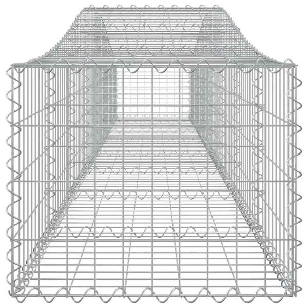 Gabionen mit Hochbogen 3 Stk. 400x50x40/60cm Verzinktes Eisen