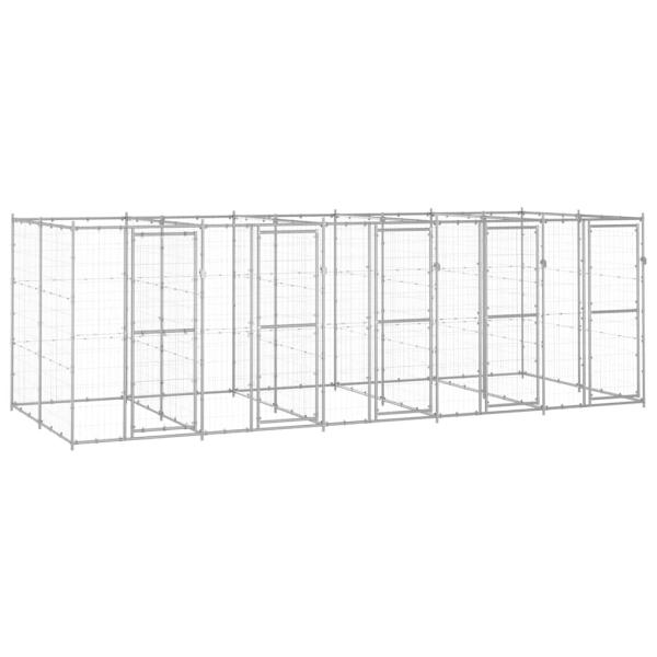 ARDEBO.de - Outdoor-Hundezwinger Verzinkter Stahl 12,1 m²