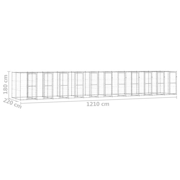 Outdoor-Hundezwinger Verzinkter Stahl 26,62 m²
