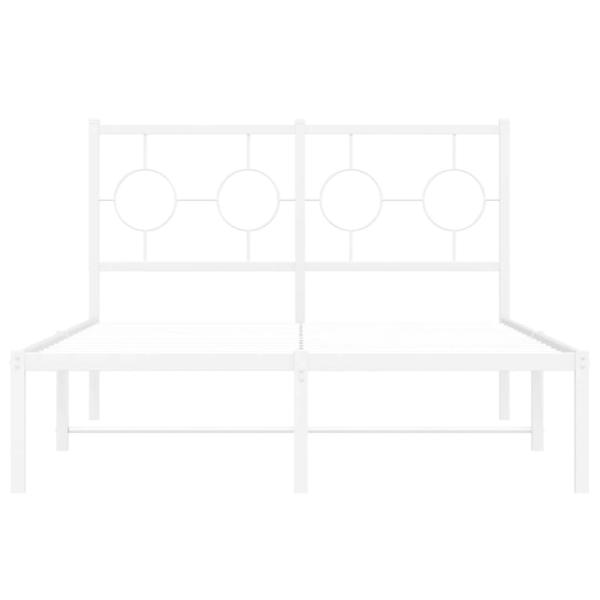 Bettgestell mit Kopfteil Metall Weiß 120x200 cm
