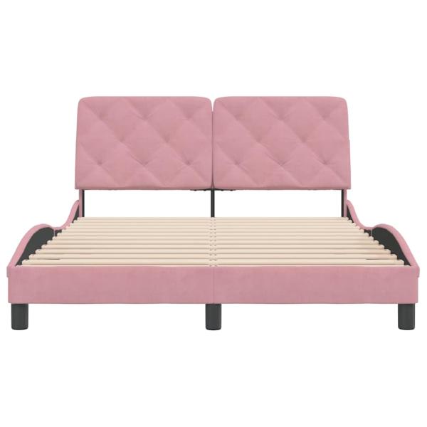 Bettgestell ohne Matratze Rosa 140x190 cm Samt