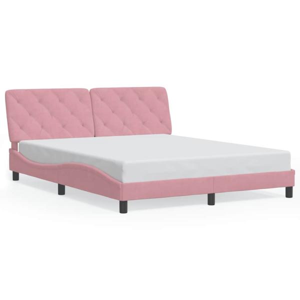 Bettgestell ohne Matratze Rosa 160x200 cm Samt