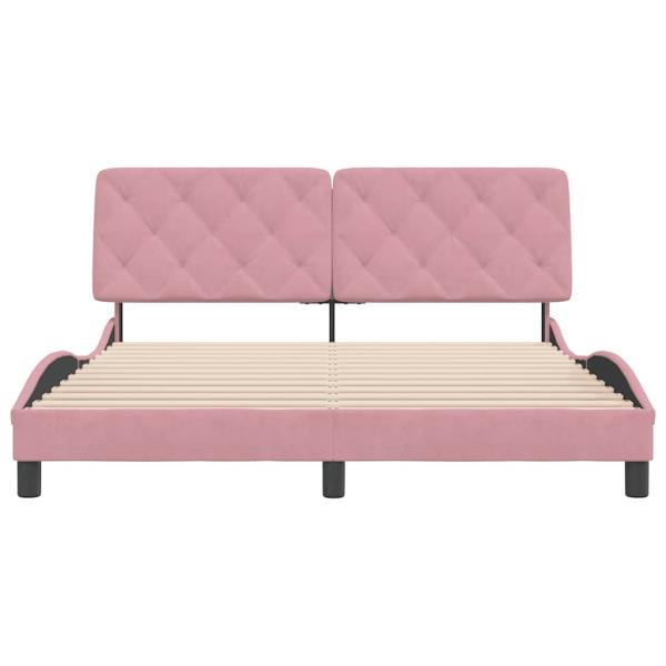 Bettgestell ohne Matratze Rosa 160x200 cm Samt