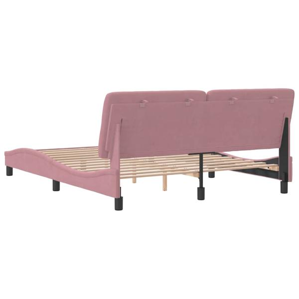Bettgestell ohne Matratze Rosa 160x200 cm Samt
