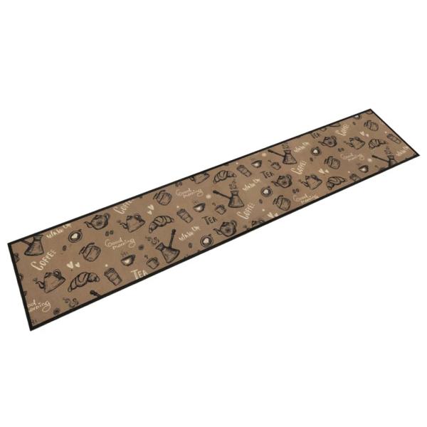 ARDEBO.de - Küchenteppich Waschbar Morgen Braun 60x300 cm Samt