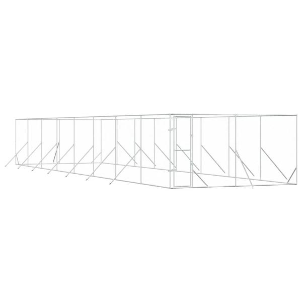 Outdoor-Hundezwinger Silbern 4x16x2 m Verzinkter Stahl