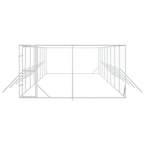 Outdoor-Hundezwinger Silbern 4x16x2 m Verzinkter Stahl