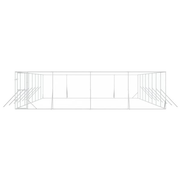 Outdoor-Hundezwinger Silbern 8x16x2 m Verzinkter Stahl