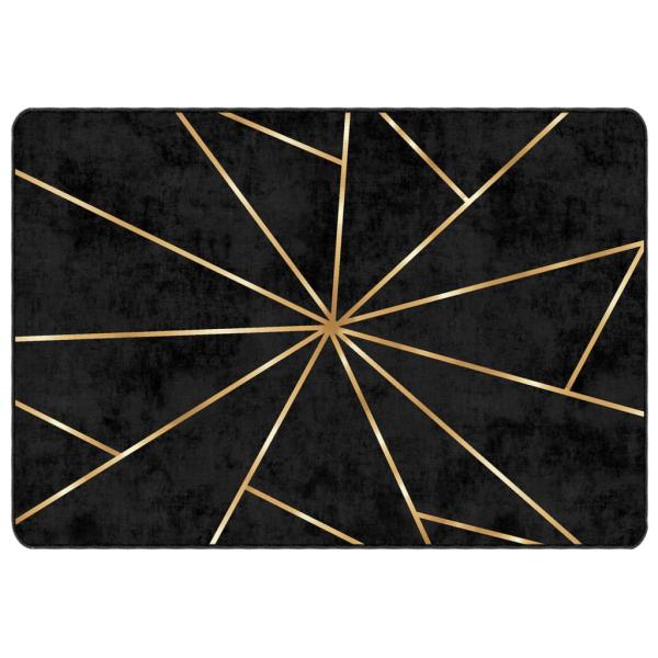 Teppich Waschbar Schwarz und Golden 120x180 cm