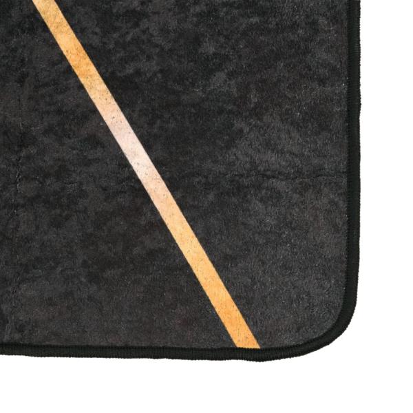 Teppich Waschbar Schwarz und Golden 120x180 cm